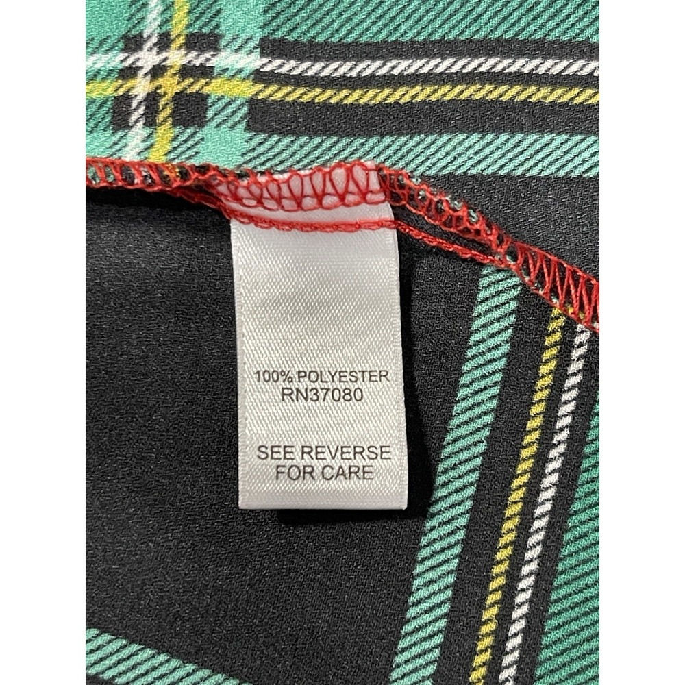 NWT‎ Cato Christmas Plaid High/Low Blouse S~M Plus 3/4 Roll Tab Sleeve Classic - Picture 7 of 8